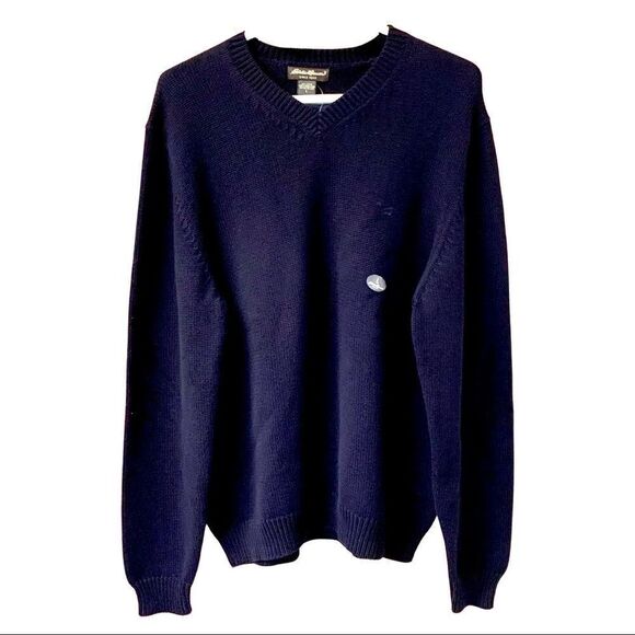 New discounted! Eddie Bauer Navy Blue Sweater - Picture 1 of 7